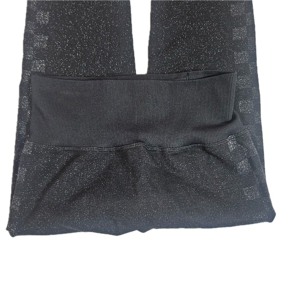 PINK Victorias Secret Active Leggings Womens XS Black Sparkle Gym Fitness Lounge - Picture 7 of 7